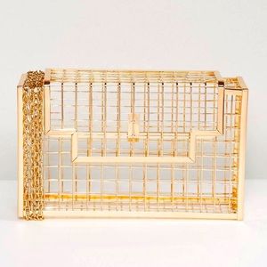 Gold Cage Clutch Bag